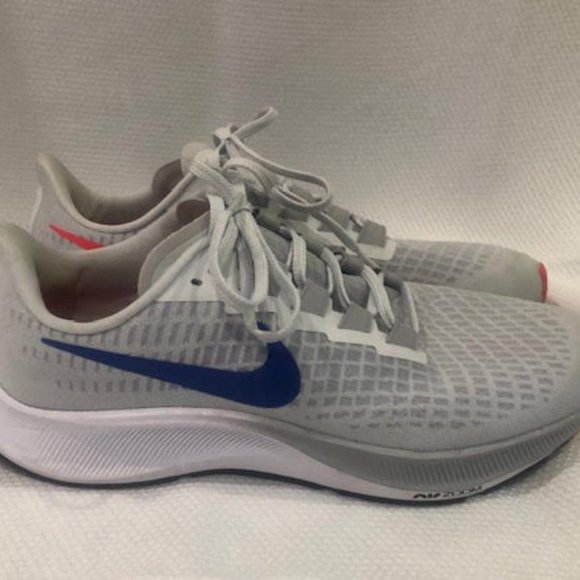 Nike Air Zoom Pegasus 37 Pure Platinum Racer Blue Grey Size 10 ....worn 3x - Picture 1 of 5